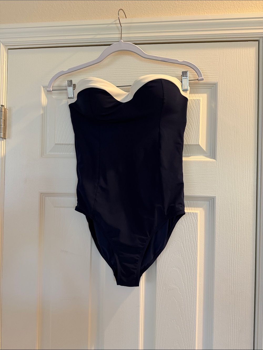 Tory Burch Strapless Navy One-Piece Swimsuit with an Trim